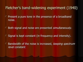 Fletcher’s band-widening experiment (1940)