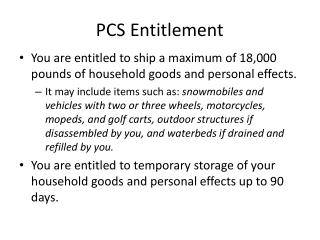PCS Entitlement