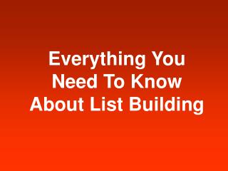 List building secrets
