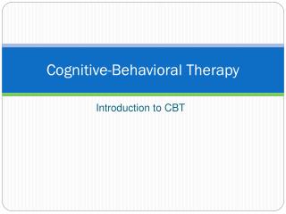 Cognitive-Behavioral Therapy