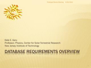 Database requirements overview