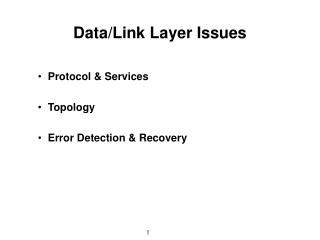 Data/Link Layer Issues