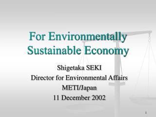 For Environmentally Sustainable Economy