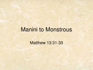 Manini to Monstrous