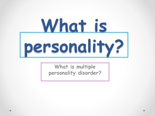 What is personality?