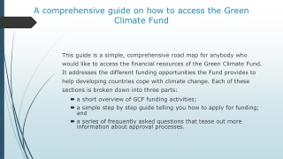 A comprehensive guide on how to access the Green C limate F und