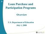Loan Purchase and Participation Programs Overview