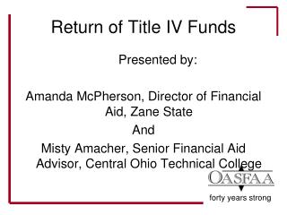 Return of Title IV Funds