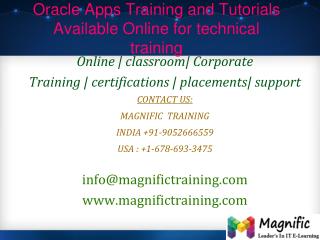 Oracle Apps Training and Tutorials Available Online for tech