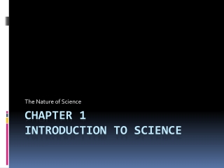 Chapter 1 introduction to science
