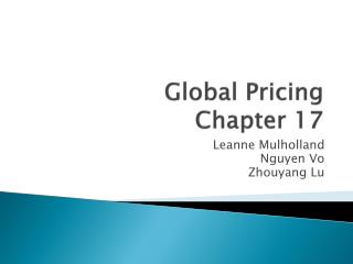 Global Pricing Chapter 17