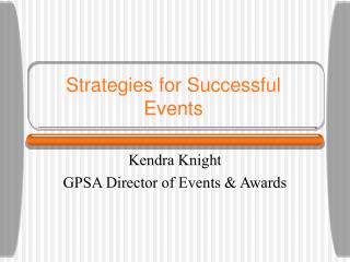 Strategies for Successful Events