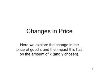 Changes in Price