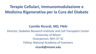Camillo Ricordi , MD, FNAI Director, Diabetes Research Institute and Cell Transplant Center