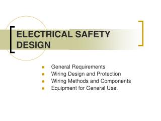ELECTRICAL SAFETY DESIGN