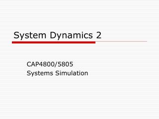 System Dynamics 2