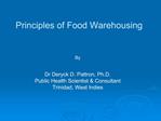 Principles of Food Warehousing