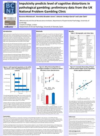 Impulsivity predicts level of cognitive distortions in pathological gambling: preliminary data from the UK National Prob