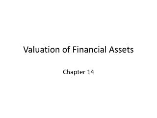 Valuation of Financial Assets