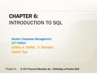 PPT - Chapter 6: Introduction To SQL PowerPoint Presentation, Free ...