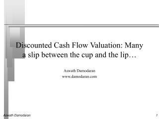 Discounted Cash Flow Valuation: Many a slip between the cup and the lip…