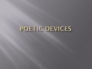 Poetic Devices