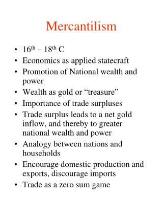 Mercantilism