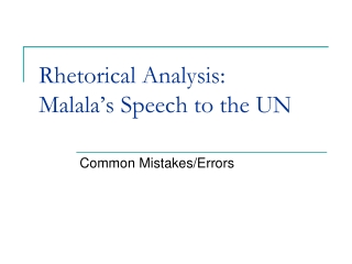 Rhetorical Analysis: Malala’s Speech to the UN