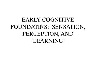 EARLY COGNITIVE FOUNDATINS: SENSATION, PERCEPTION, AND LEARNING
