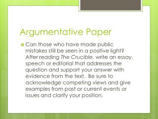 Argumentative Paper