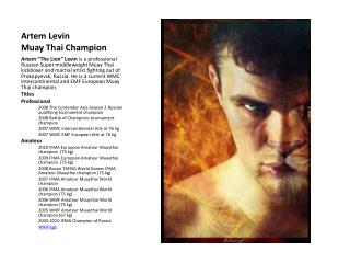 Artem Levin Muay Thai Champion