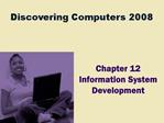 Chapter 12 Information System Development