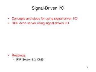 Signal-Driven I/O