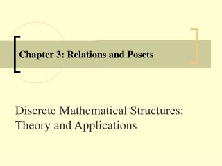 Chapter 3: Relations and Posets