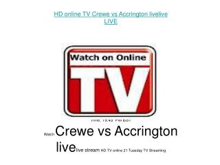 Crewe vs Accrington LIVE FLC DIRECT TV Streaming