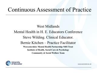 Continuous Assessment of Practice