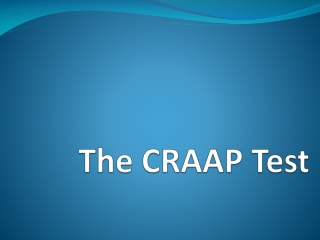 The CRAAP Test