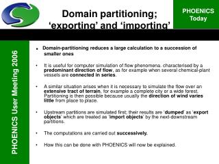 Domain partitioning; ‘exporting’ and ‘importing’