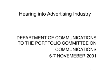Hearing into Advertising Industry