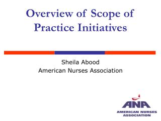 Overview of Scope of Practice Initiatives