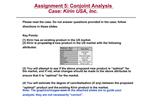 Assignment 5: Conjoint Analysis Case: Kirin USA, Inc.