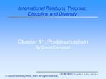 Chapter 11: Poststructuralism By David Campbell