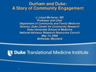 Durham and Duke: A Story of Community Engagement