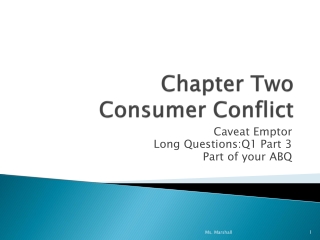 Chapter Two Consumer Conflict