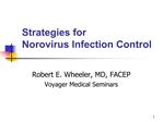 Strategies for Norovirus Infection Control