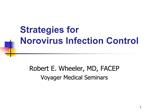Strategies for Norovirus Infection Control