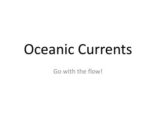Oceanic Currents