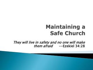 Maintaining a Safe Church