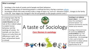 A taste of Sociology