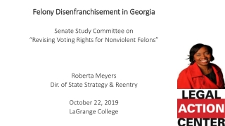 Felony Disenfranchisement in Georgia Senate Study Committee on